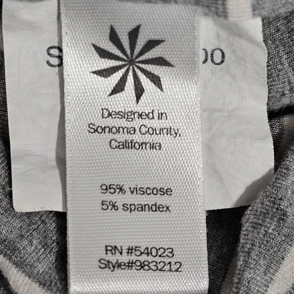 Athleta grey stripe knit rouched tank dress women's size small - Picture 5 of 6